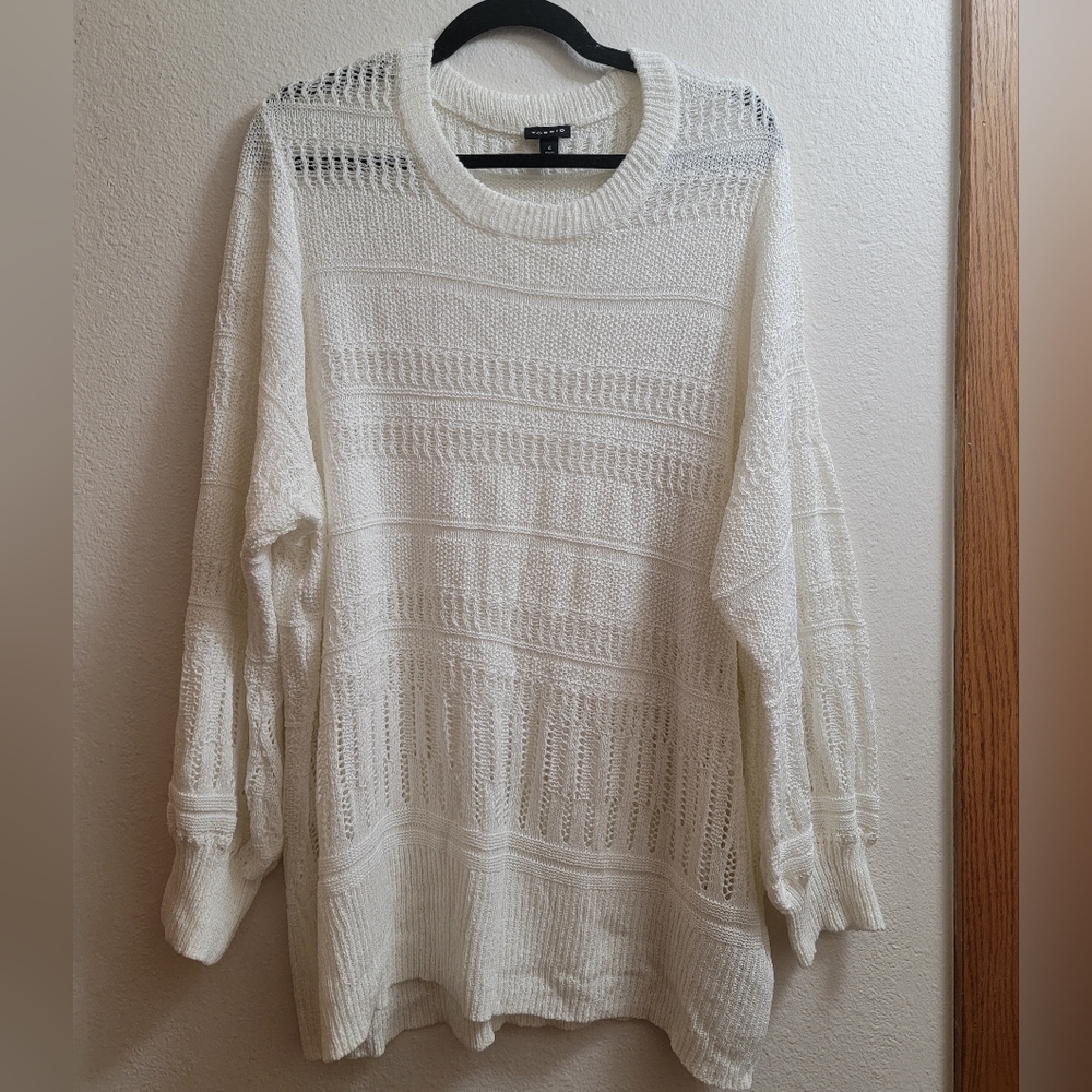 White Open Knit Torrid Sweater sz 4